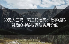 69无人区码二码三码七码：数字编码背后的神秘世界与实用价值