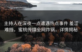 主持人在深夜一点遭遇热点事件 羞涩难挡，蜜桃传媒全网炸锅，详情揭秘
