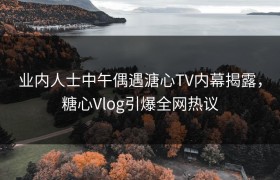 业内人士中午偶遇溏心TV内幕揭露，糖心Vlog引爆全网热议