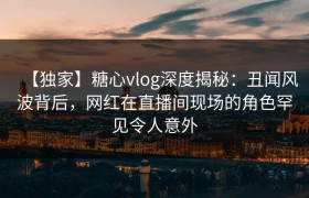 【独家】糖心vlog深度揭秘：丑闻风波背后，网红在直播间现场的角色罕见令人意外