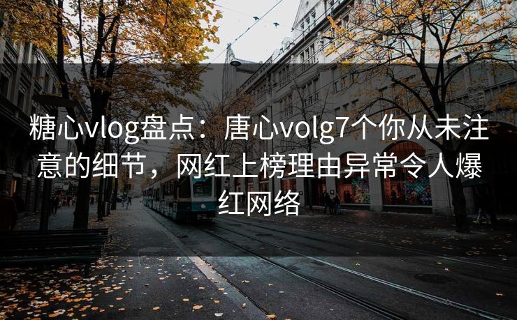 糖心vlog盘点：唐心volg7个你从未注意的细节，网红上榜理由异常令人爆红网络
