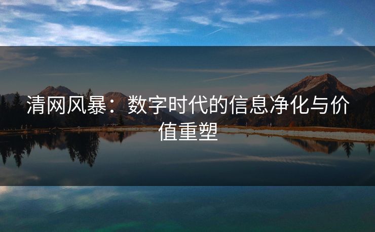 清网风暴：数字时代的信息净化与价值重塑