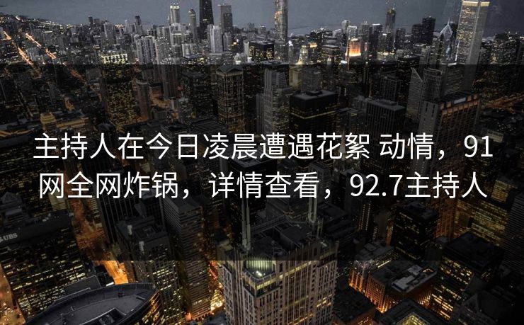 主持人在今日凌晨遭遇花絮 动情，91网全网炸锅，详情查看，92.7主持人