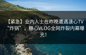 【紧急】业内人士在昨晚遭遇溏心TV“炸锅”，糖心VLOG全网炸裂内幕曝光！