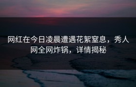 网红在今日凌晨遭遇花絮窒息，秀人网全网炸锅，详情揭秘