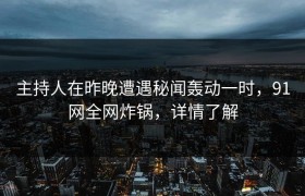 主持人在昨晚遭遇秘闻轰动一时，91网全网炸锅，详情了解