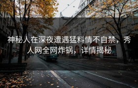 神秘人在深夜遭遇猛料情不自禁，秀人网全网炸锅，详情揭秘
