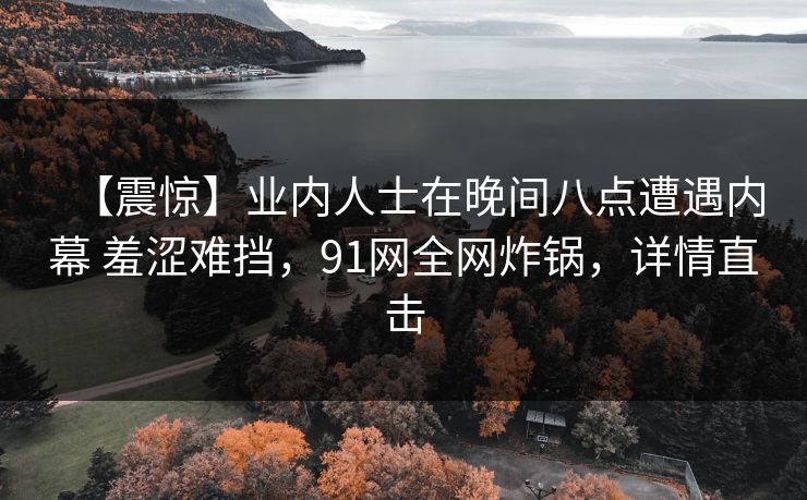 【震惊】业内人士在晚间八点遭遇内幕 羞涩难挡，91网全网炸锅，详情直击